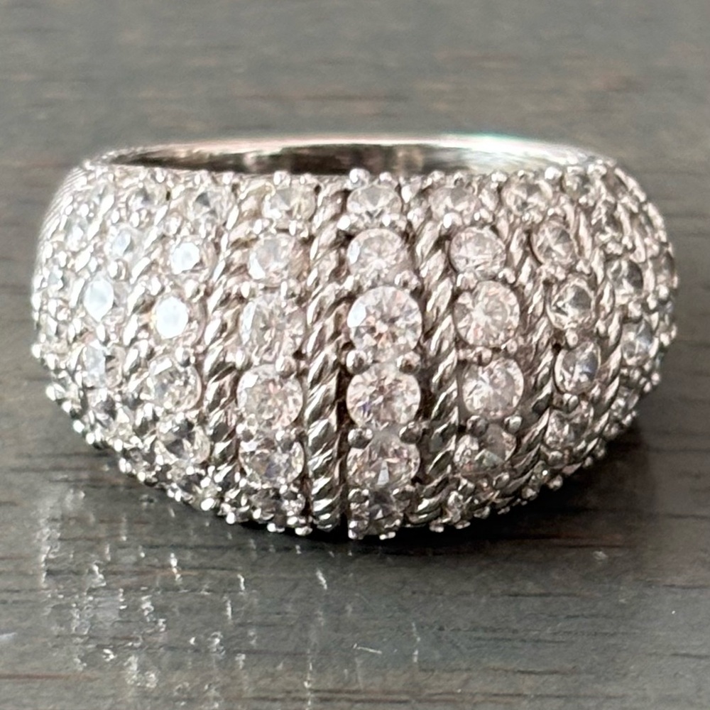 Judith Ripka Cubic Zirconia CZ 925 Sterling Silver Ring size 6 - Picture 2 of 7